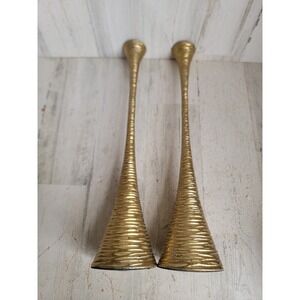 Decorative gold brass ?  metal candlestick holder Xmas home decor set unique